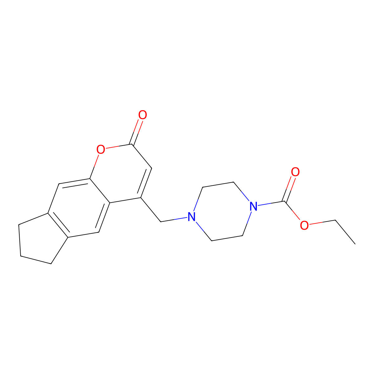 Ethyl 4-((2-oxo-2,6,7,8-tetrahydrocyclopenta[g]chromen-4-yl)methyl)piperazine-1-carboxylate molecular structure, CAS 846584-51-8