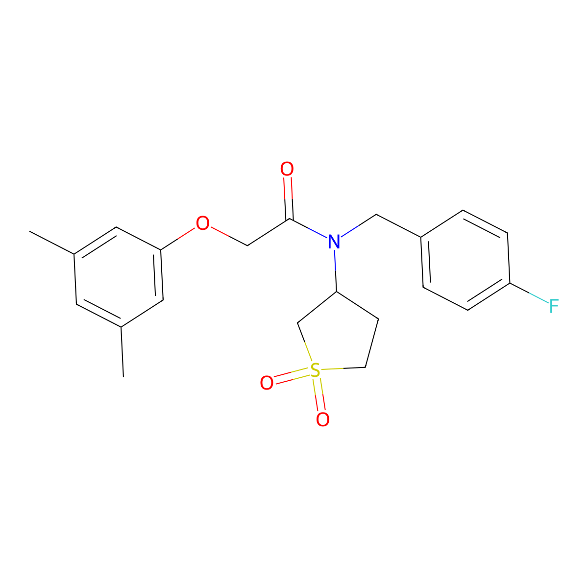 2-(3,5-dimethylphenoxy)-N-(1,1-dioxidotetrahydrothiophen-3-yl)-N-(4-fluorobenzyl)acetamide molecular structure, CAS 846586-06-9