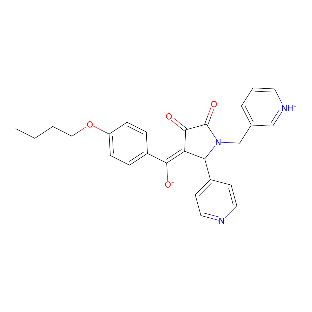 4-(4-butoxybenzoyl)-3-hydroxy-1-[(pyridin-3-yl)methyl]-5-(pyridin-4-yl)-2,5-dihydro-1H-pyrrol-2-one molecular structure, CAS 846586-60-5