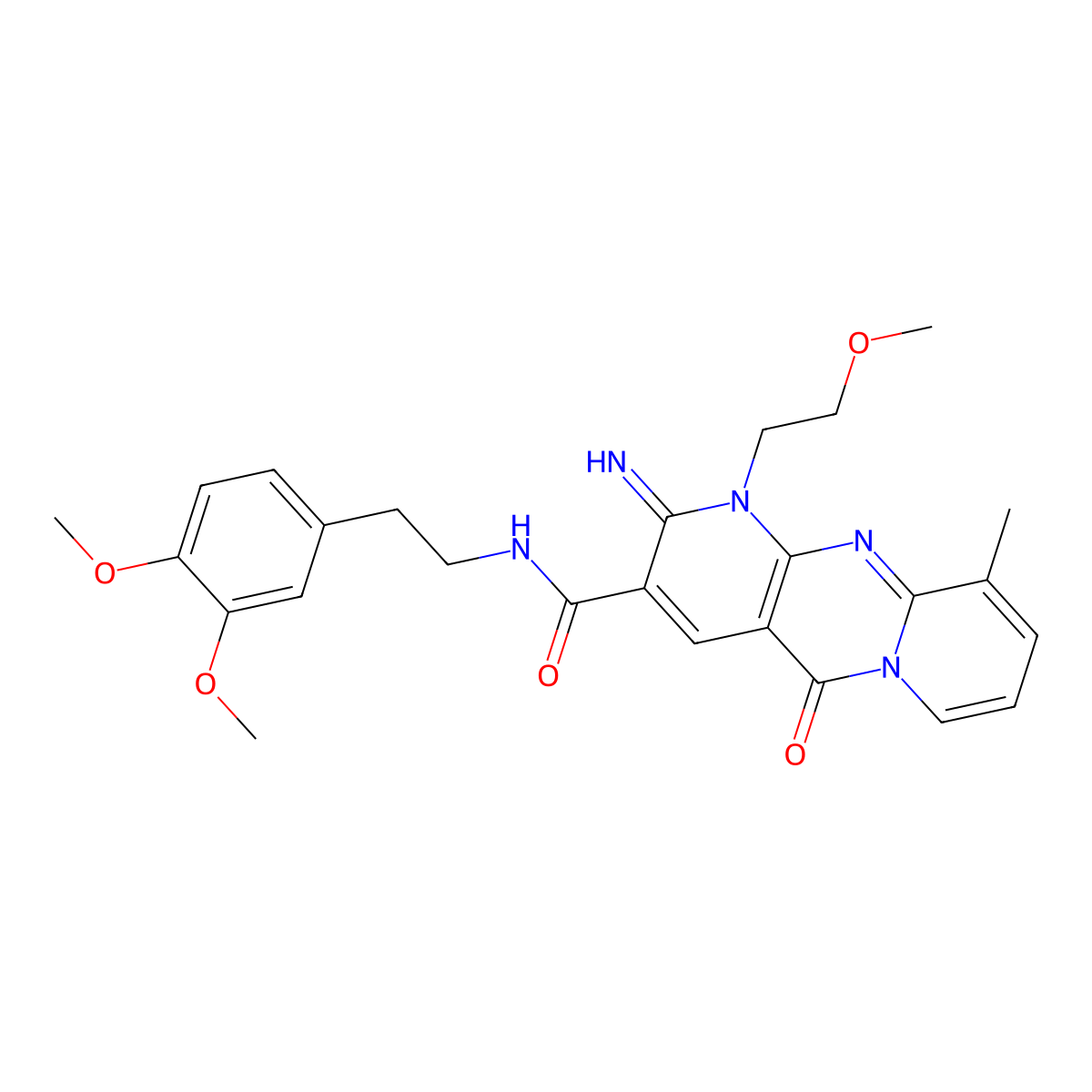 N-[2-(3,4-dimethoxyphenyl)ethyl]-2-imino-1-(2-methoxyethyl)-10-methyl-5-oxodipyrido[3,4-c:1',2'-f]pyrimidine-3-carboxamide molecular structure, CAS 846587-65-3