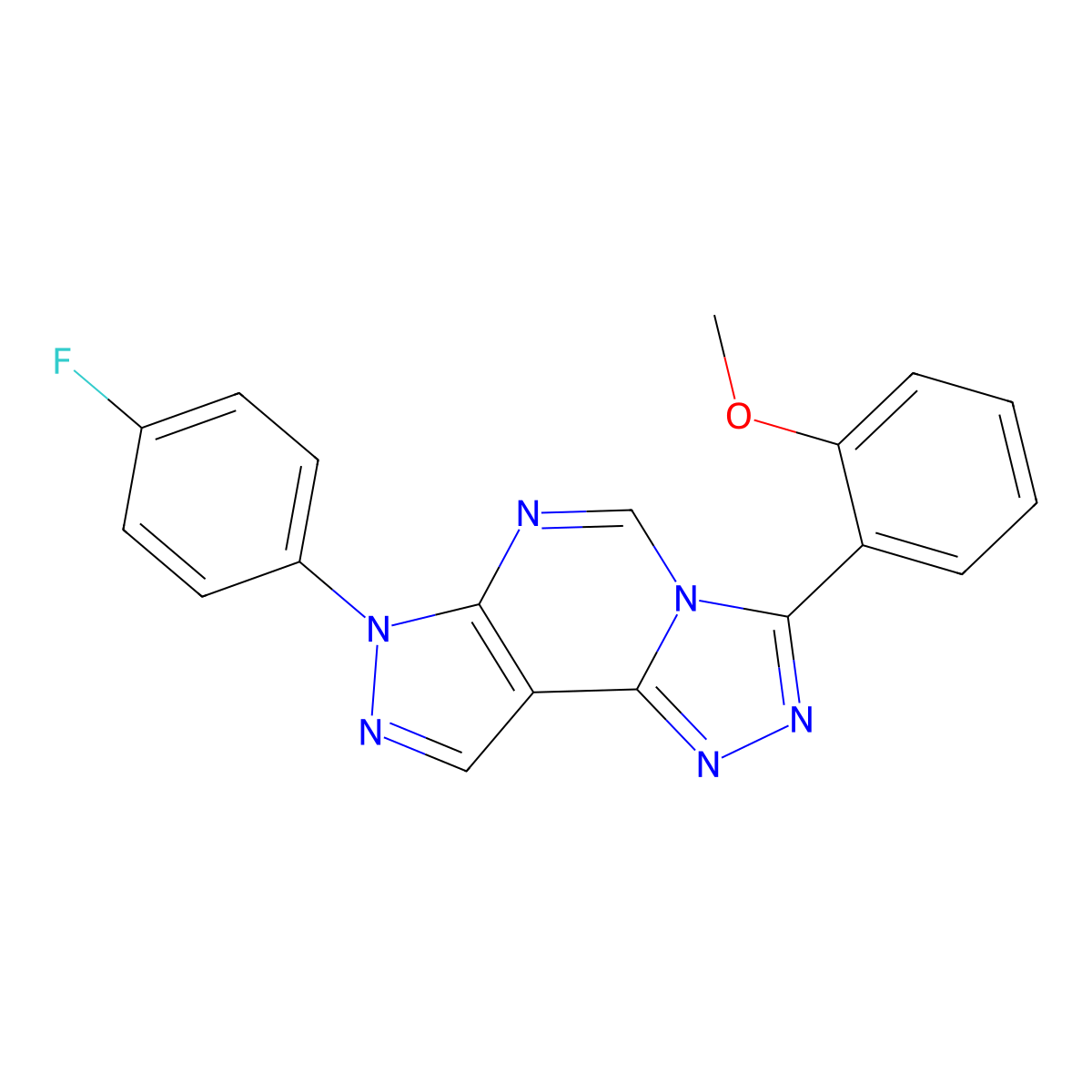 7-(4-fluorophenyl)-3-(2-methoxyphenyl)-7H-pyrazolo[4,3-e][1,2,4]triazolo[4,3-c]pyrimidine molecular structure, CAS 846587-84-6