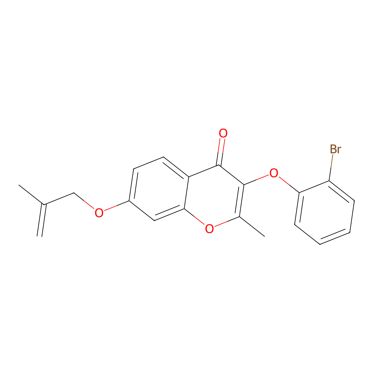 3-(2-bromophenoxy)-2-methyl-7-((2-methylallyl)oxy)-4H-chromen-4-one molecular structure, CAS 846590-36-1
