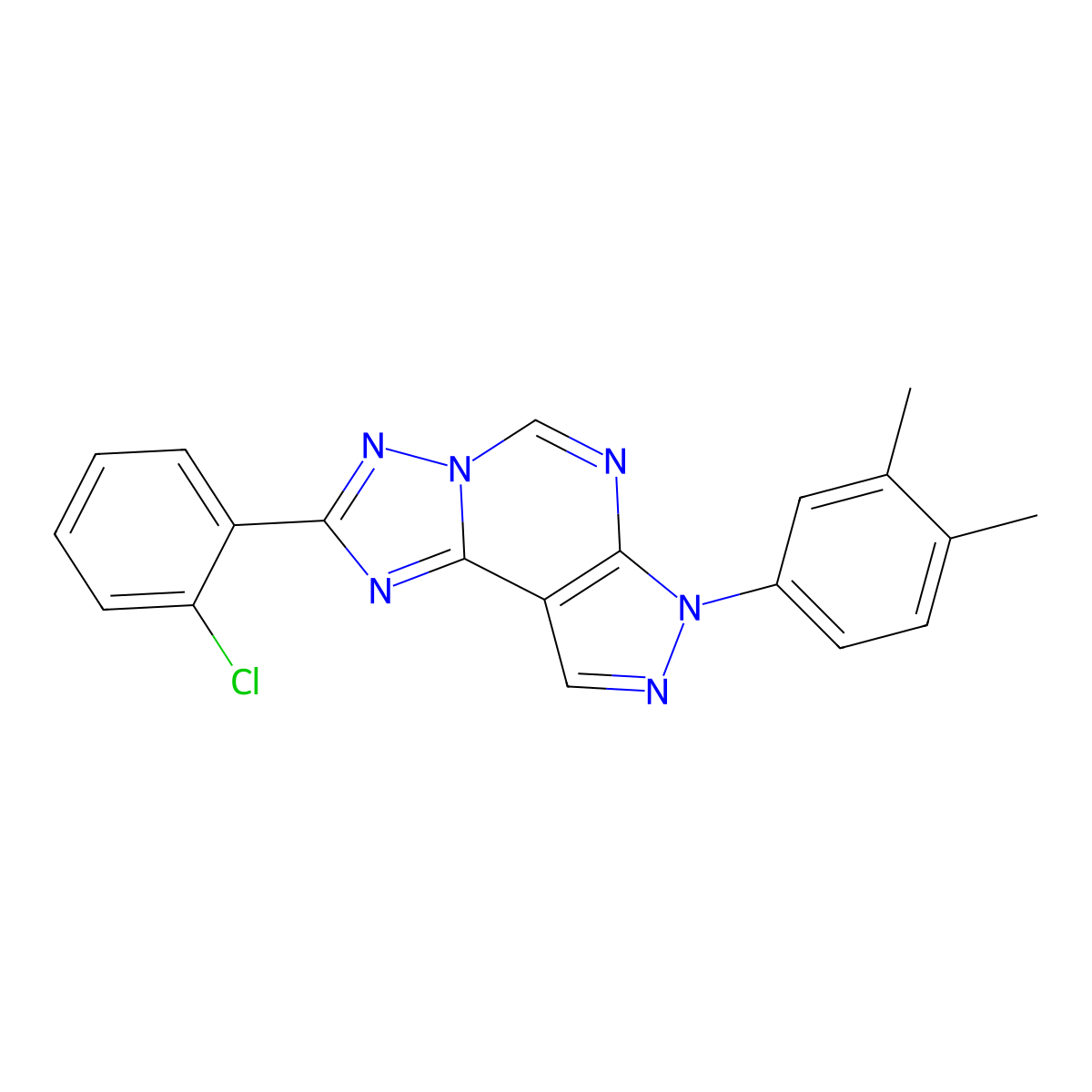 2-(2-chlorophenyl)-7-(3,4-dimethylphenyl)-7H-pyrazolo[4,3-e][1,2,4]triazolo[1,5-c]pyrimidine molecular structure, CAS 846590-54-3