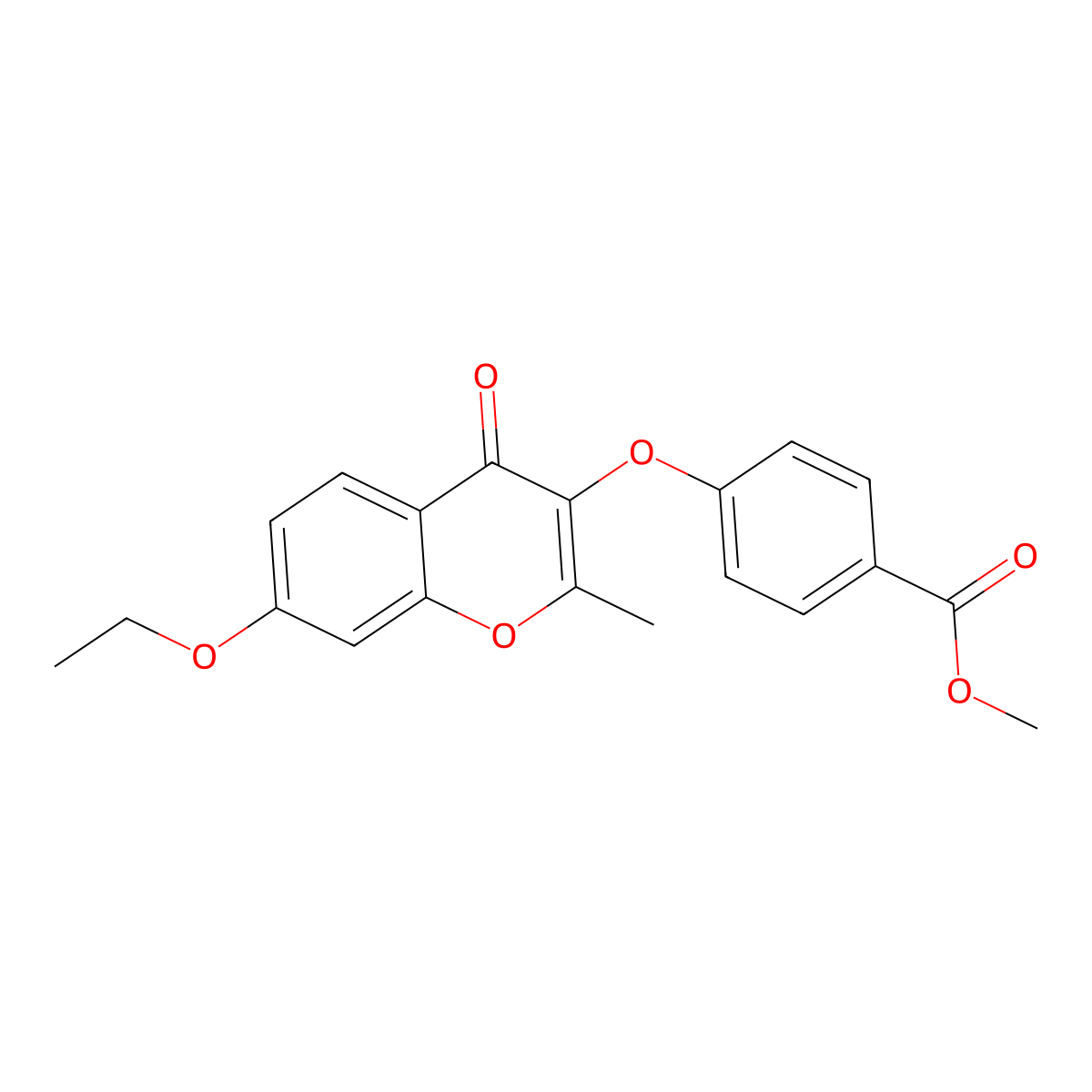 methyl 4-((7-ethoxy-2-methyl-4-oxo-4H-chromen-3-yl)oxy)benzoate molecular structure, CAS 846592-26-5