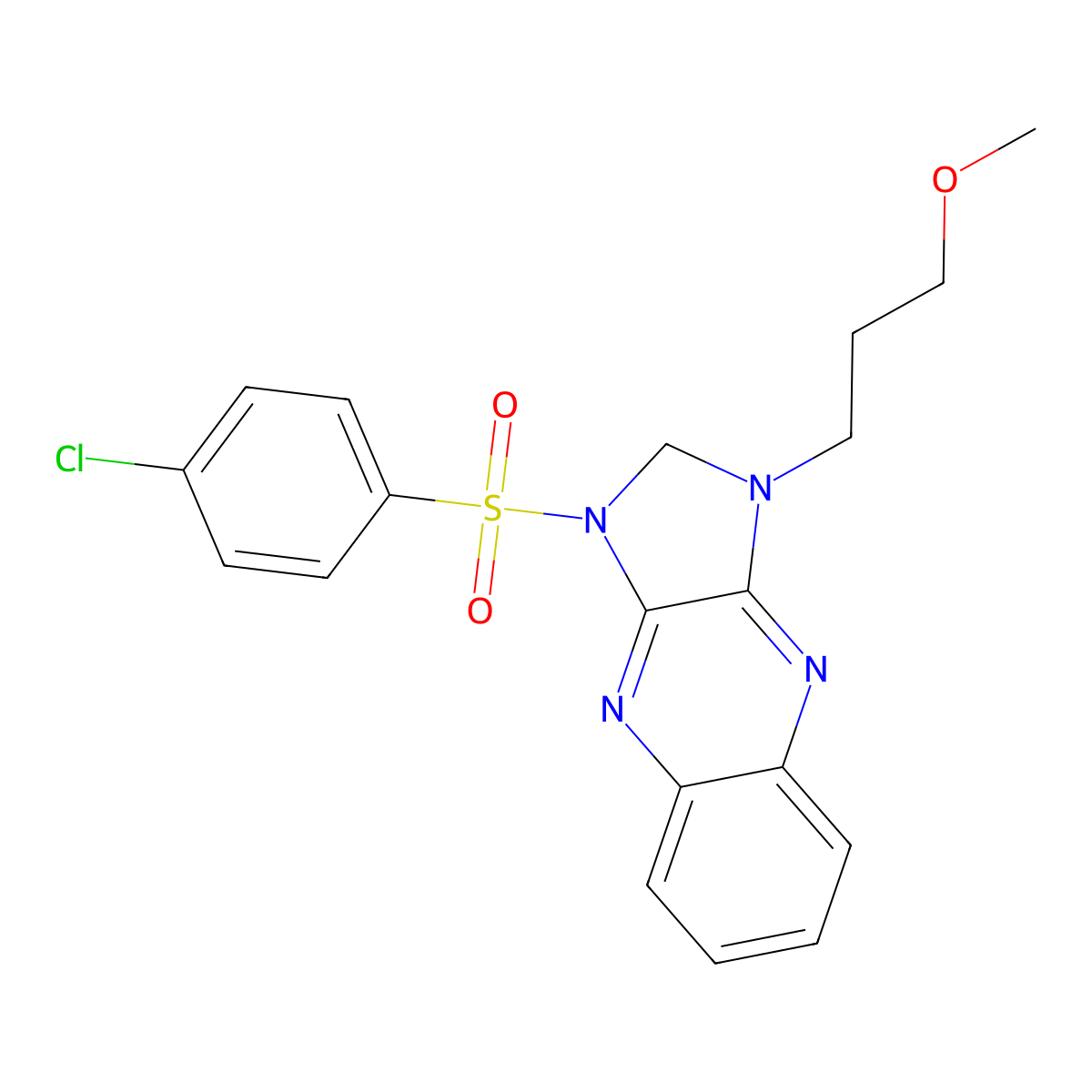 1-((4-chlorophenyl)sulfonyl)-3-(3-methoxypropyl)-2,3-dihydro-1H-imidazo[4,5-b]quinoxaline molecular structure, CAS 846594-03-4