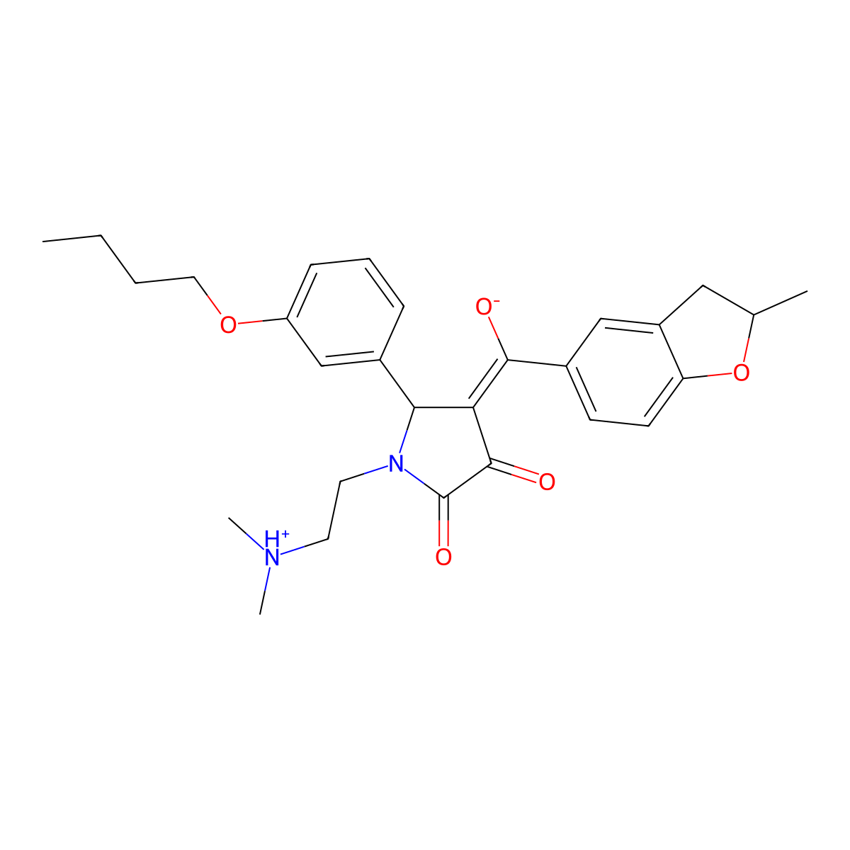 5-(3-butoxyphenyl)-1-[2-(dimethylamino)ethyl]-3-hydroxy-4-(2-methyl-2,3-dihydro-1-benzofuran-5-carbonyl)-2,5-dihydro-1H-pyrrol-2-one molecular structure, CAS 846596-56-3