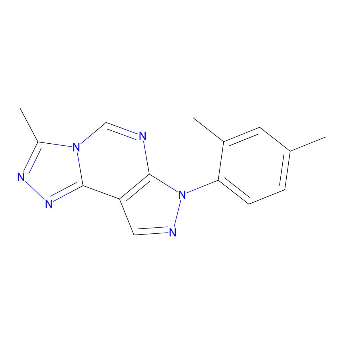 7-(2,4-dimethylphenyl)-3-methyl-7H-pyrazolo[4,3-e][1,2,4]triazolo[4,3-c]pyrimidine molecular structure, CAS 846597-30-6