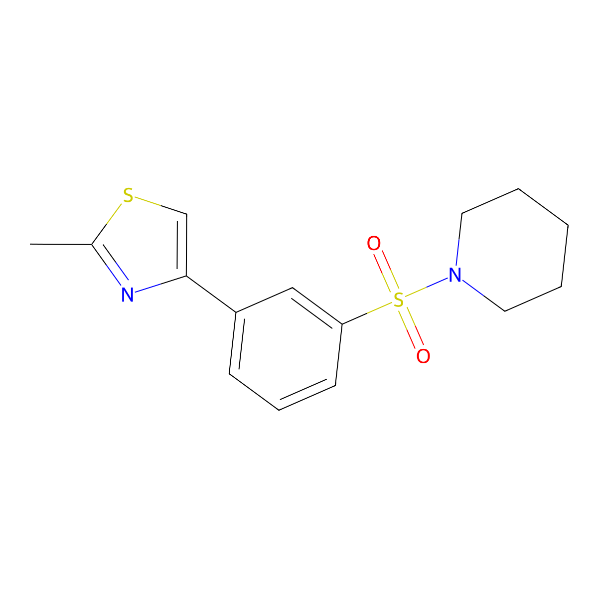 1-[3-(2-Methyl-thiazol-4-yl)-benzenesulfonyl]-piperidine molecular structure, CAS 846597-69-1