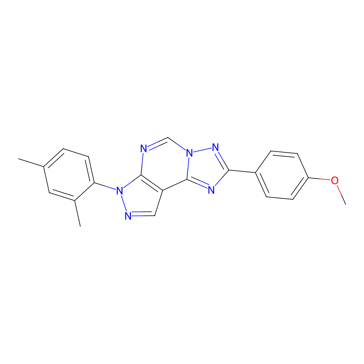 7-(2,4-dimethylphenyl)-2-(4-methoxyphenyl)-7H-pyrazolo[4,3-e][1,2,4]triazolo[1,5-c]pyrimidine molecular structure, CAS 846597-73-7