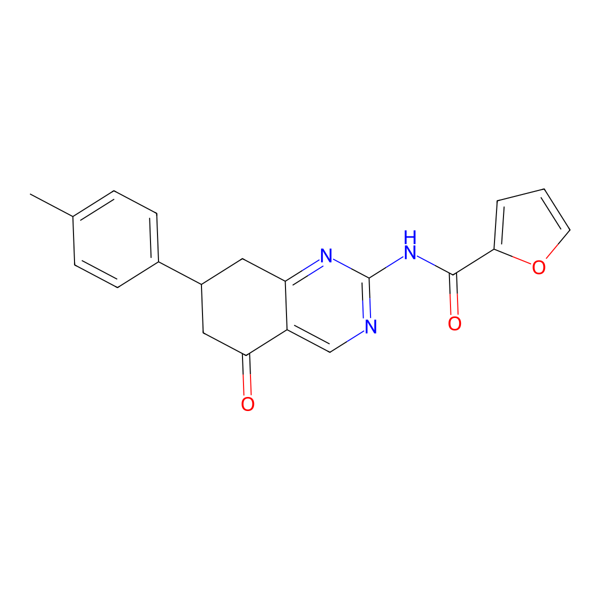 N-[7-(4-methylphenyl)-5-oxo-5,6,7,8-tetrahydroquinazolin-2-yl]furan-2-carboxamide molecular structure, CAS 846598-62-7