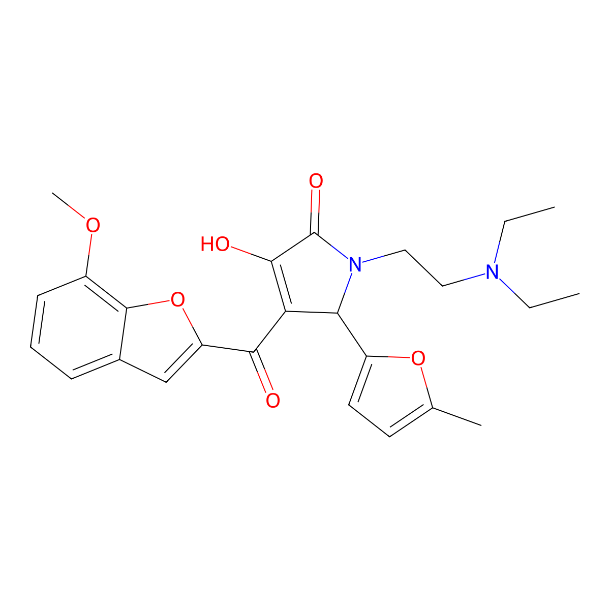 1-[2-(Diethylamino)ethyl]-3-hydroxy-4-[(7-methoxybenzo[d]furan-2-yl)carbonyl]-5-(5-methyl(2-furyl))-3-pyrrolin-2-one molecular structure, CAS 846598-72-9
