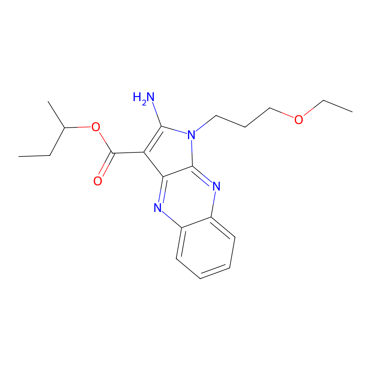 butan-2-yl 2-amino-1-(3-ethoxypropyl)-1H-pyrrolo[2,3-b]quinoxaline-3-carboxylate molecular structure, CAS 846599-18-6