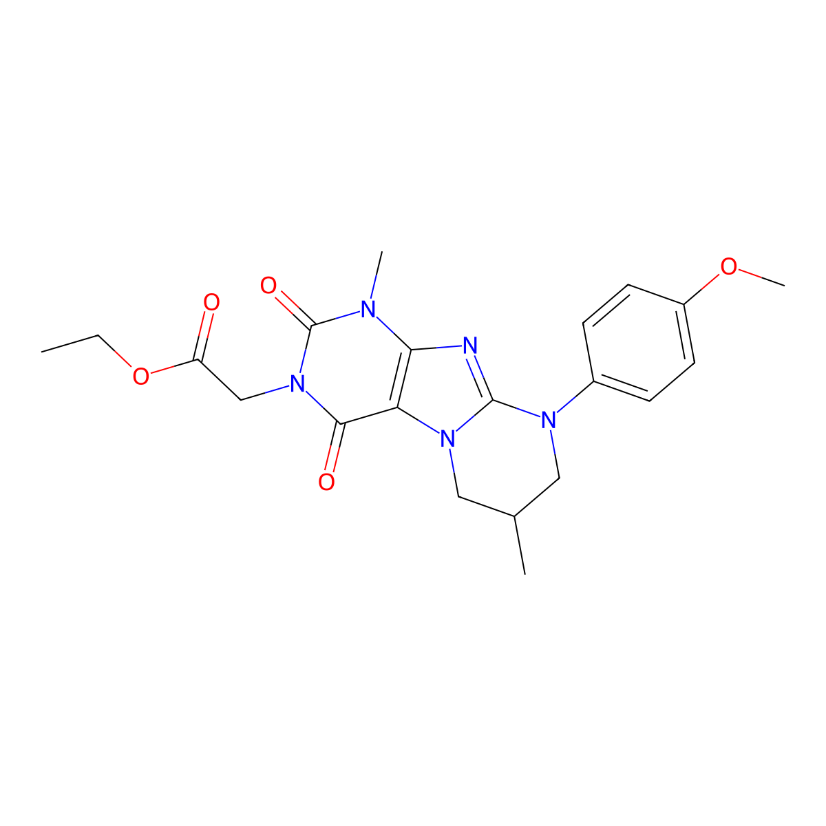 ethyl 2-[9-(4-methoxyphenyl)-1,7-dimethyl-2,4-dioxo-7,8-dihydro-6H-purino[7,8-a]pyrimidin-3-yl]acetate molecular structure, CAS 846599-26-6