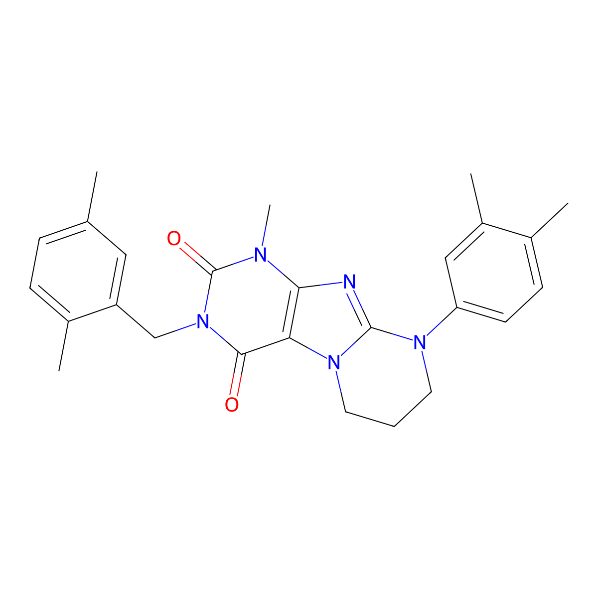 9-(3,4-dimethylphenyl)-3-[(2,5-dimethylphenyl)methyl]-1-methyl-7,8-dihydro-6H-purino[7,8-a]pyrimidine-2,4-dione molecular structure, CAS 846600-31-5