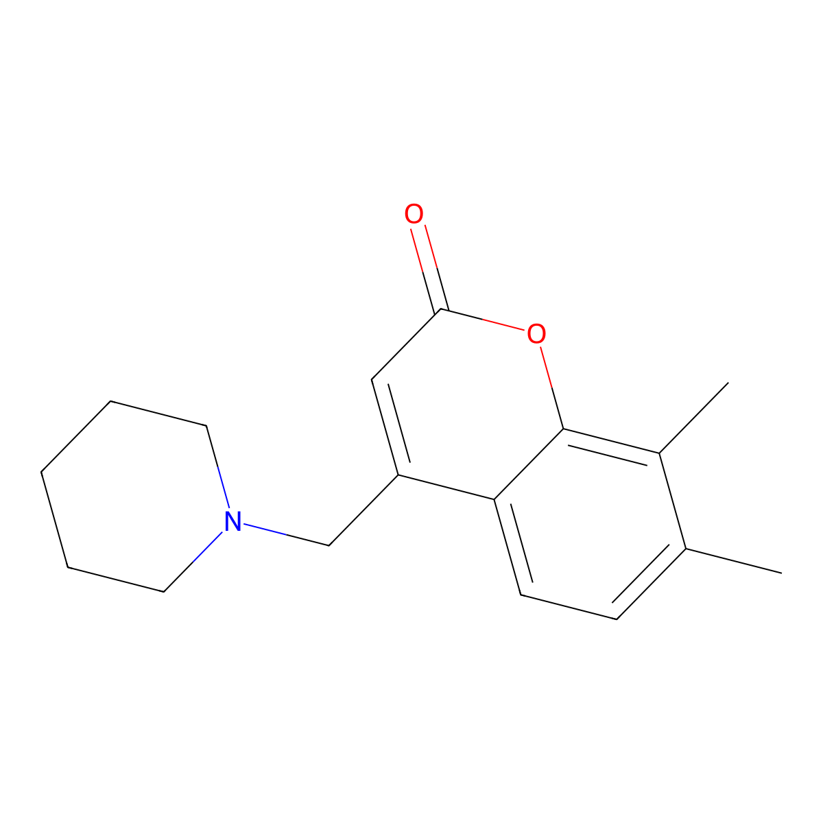 7,8-dimethyl-4-(piperidin-1-ylmethyl)-2H-chromen-2-one molecular structure, CAS 846600-66-6