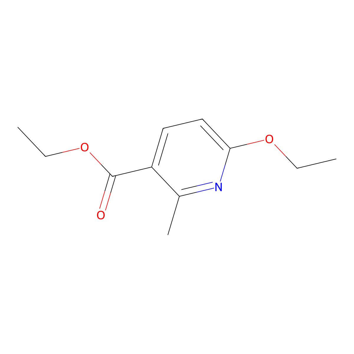 Ethyl 6-ethoxy-2-methyl-3-pyridinecarboxylate molecular structure, CAS 846601-74-9
