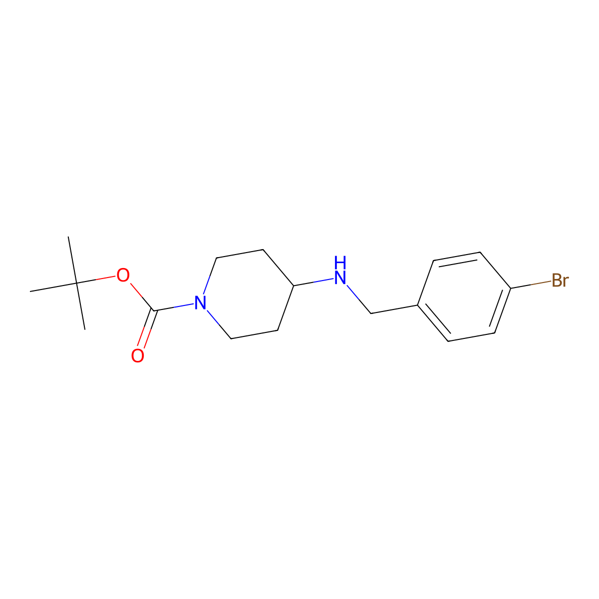 tert-Butyl 4-((4-bromobenzyl)amino)piperidine-1-carboxylate molecular structure, CAS 846605-66-1