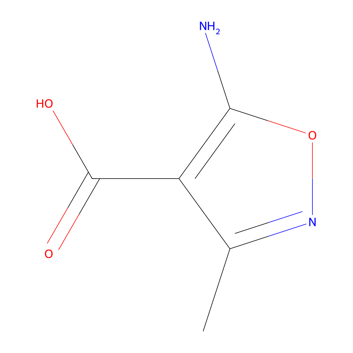 5-Amino-3-methyl-1,2-oxazole-4-carboxylic acid molecular structure, CAS 84661-50-7