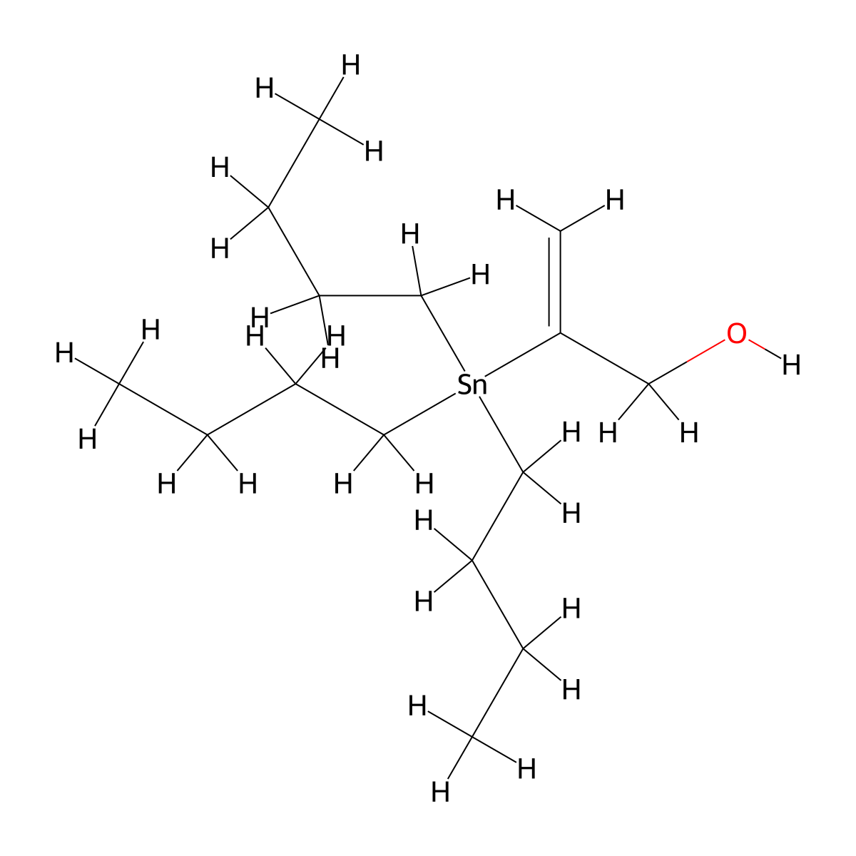 2-Propen-1-ol, 2-(tributylstannyl)- molecular structure, CAS 84666-30-8