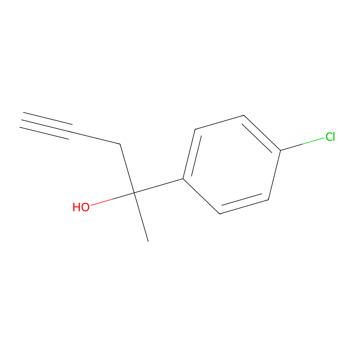 2-(4-Chlorophenyl)-4-pentyn-2-ol molecular structure, CAS 84670-93-9