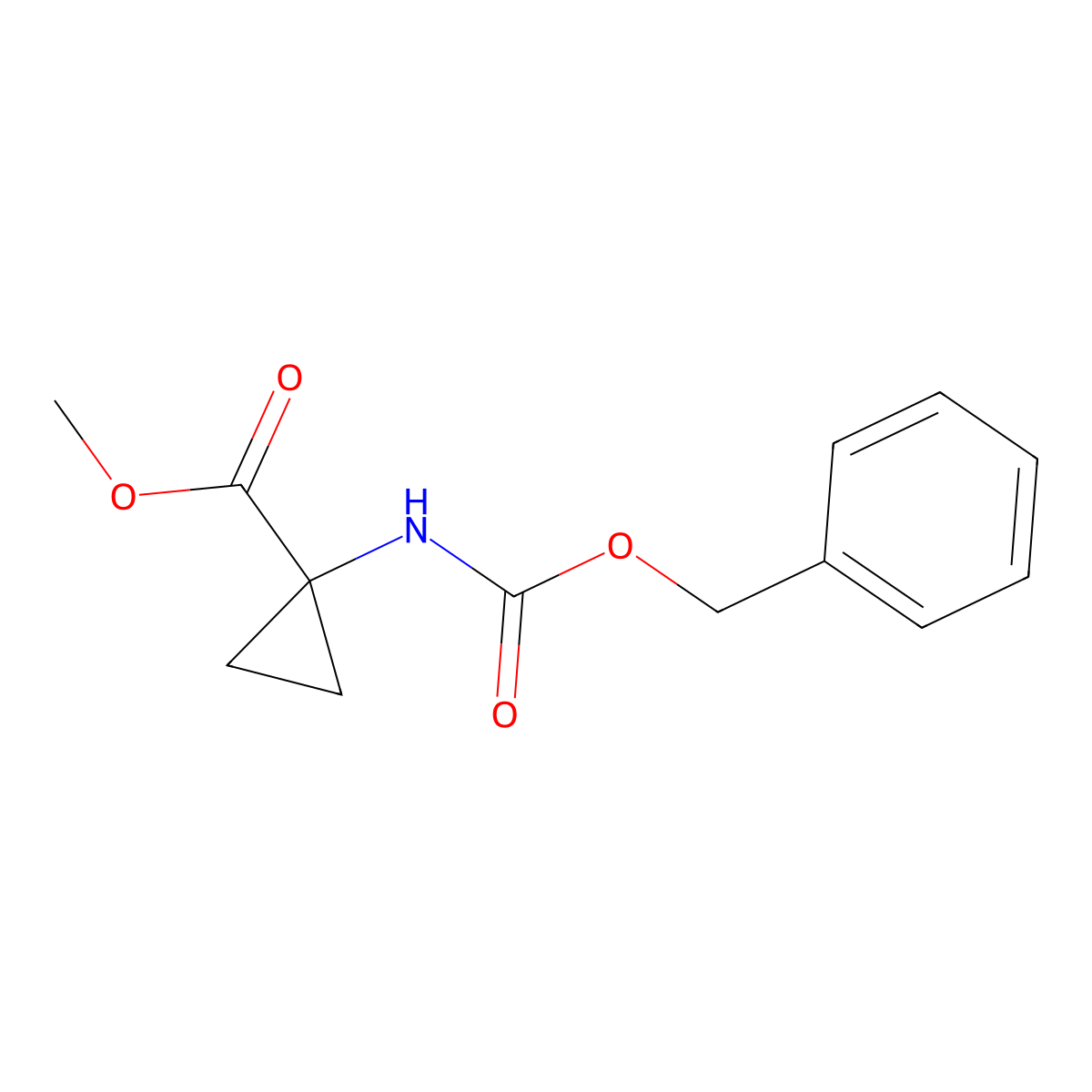 Methyl 1-{[(benzyloxy)carbonyl]amino}cyclopropane-1-carboxylate molecular structure, CAS 84677-05-4