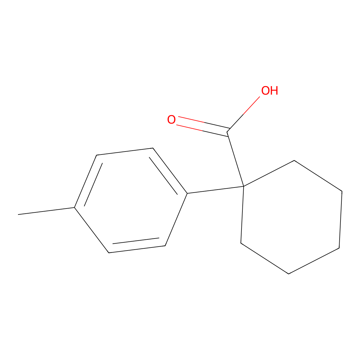 1-(4-Methylphenyl)cyclohexanecarboxylic acid molecular structure, CAS 84682-27-9