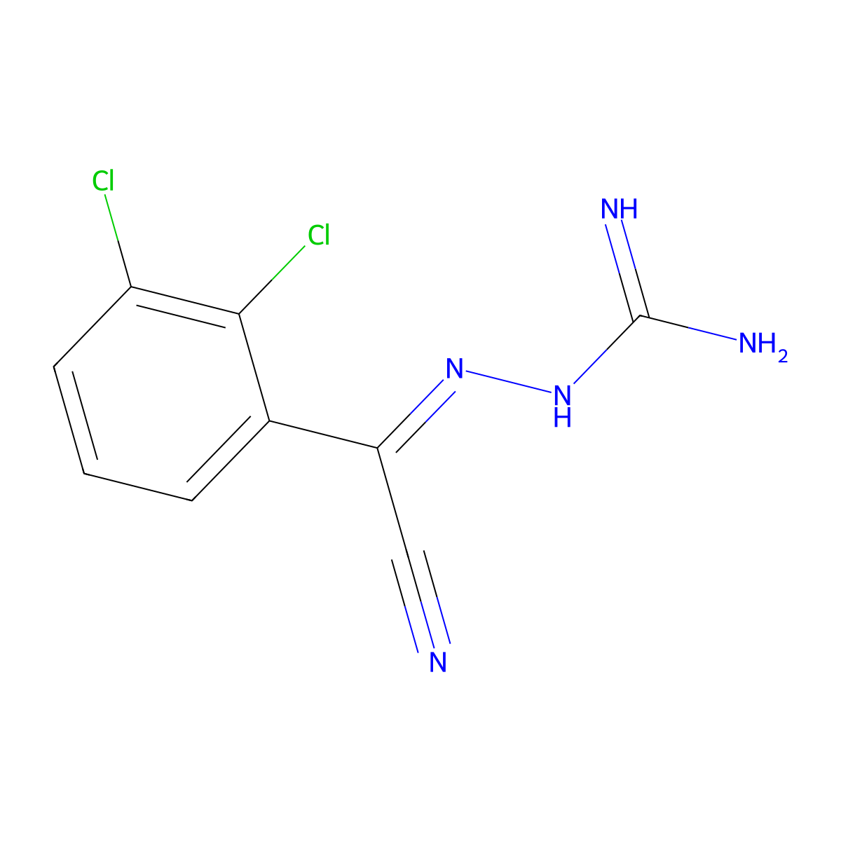 2-[Cyano(2,3-dichlorophenyl)methylene]hydrazinecarboximidamide molecular structure, CAS 84689-20-3
