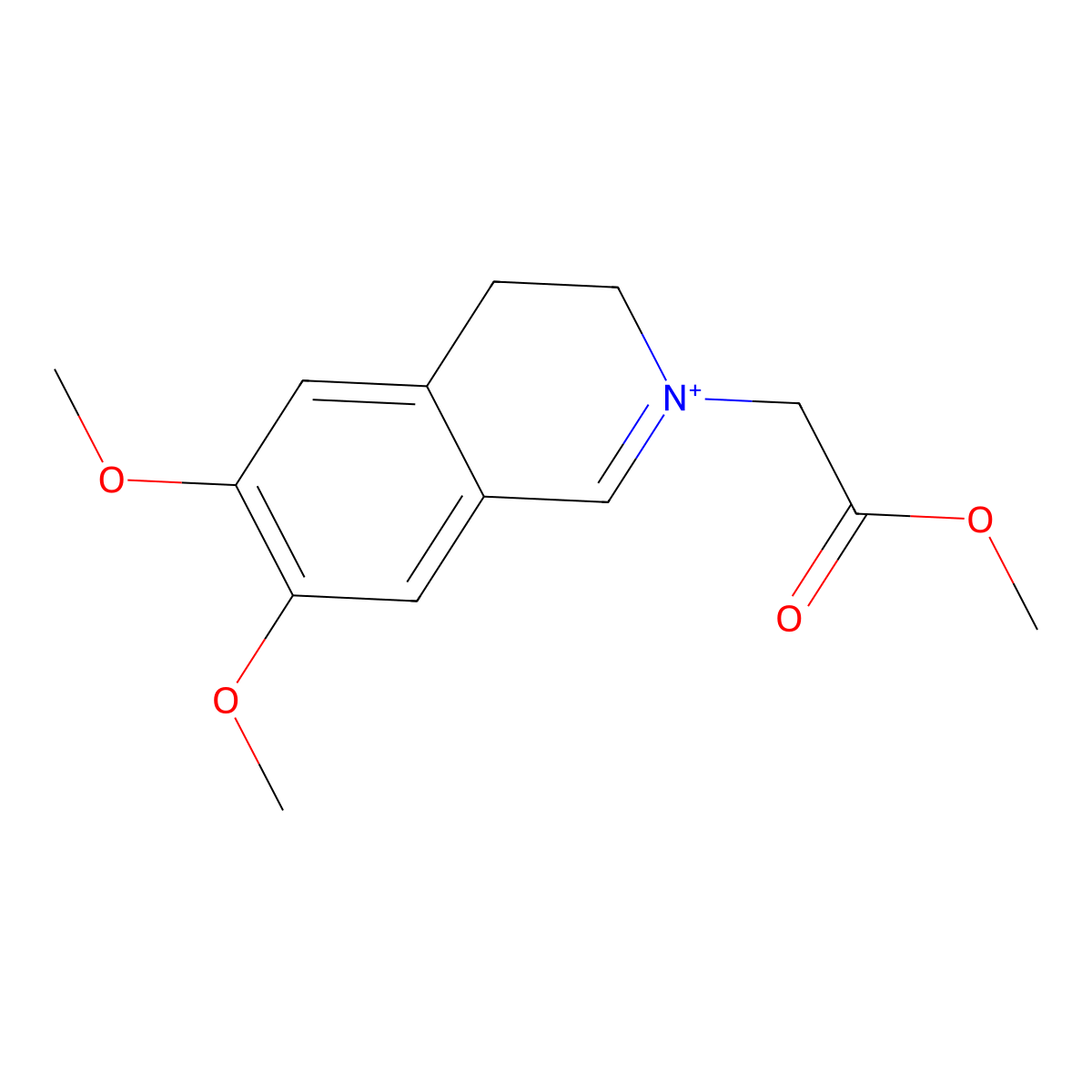 6,7-Dimethoxy-2-(2-methoxy-2-oxoethyl)-3,4-dihydroisoquinolinium molecular structure, CAS 84690-25-5