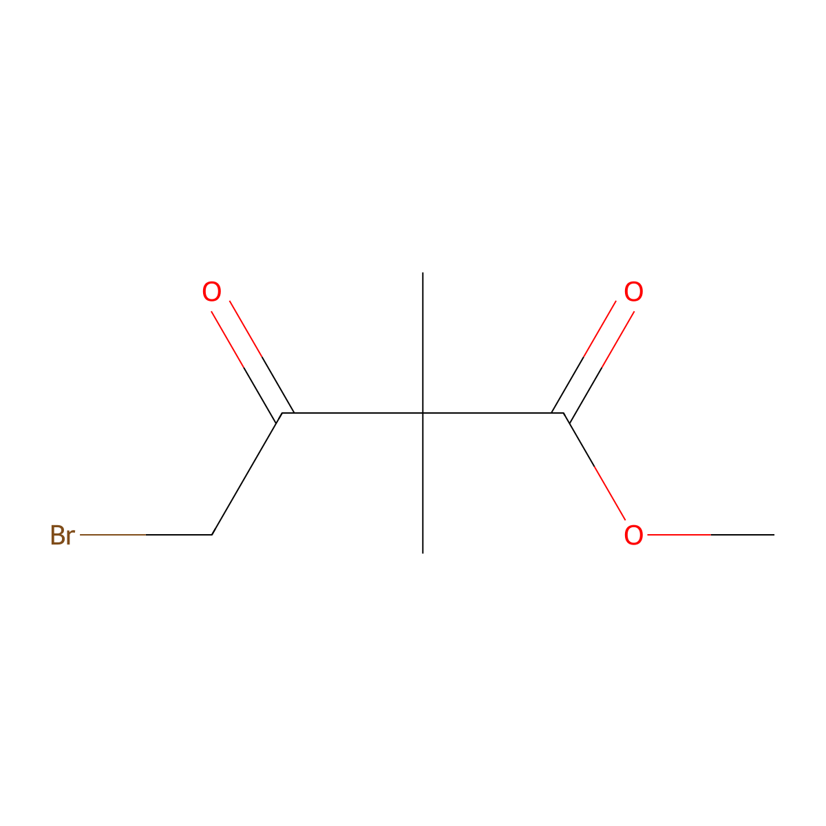 Methyl 4-bromo-2,2-dimethyl-3-oxobutanoate molecular structure, CAS 84691-57-6
