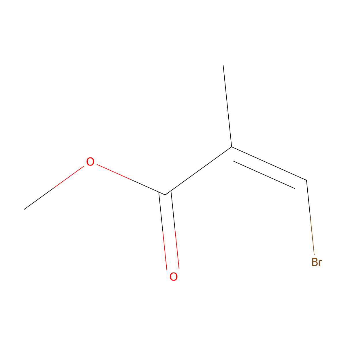 methyl (2Z)-3-bromo-2-methylprop-2-enoate molecular structure, CAS 84695-28-3