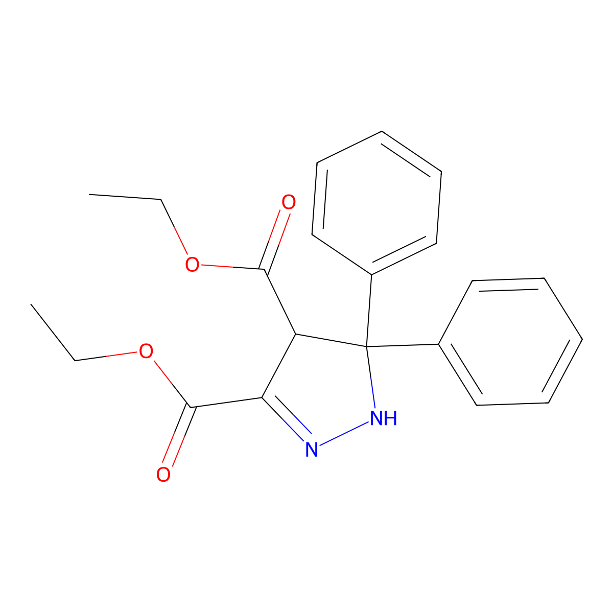 Diethyl 5,5-diphenyl-1,4-dihydropyrazole-3,4-dicarboxylate molecular structure, CAS 84695-54-5