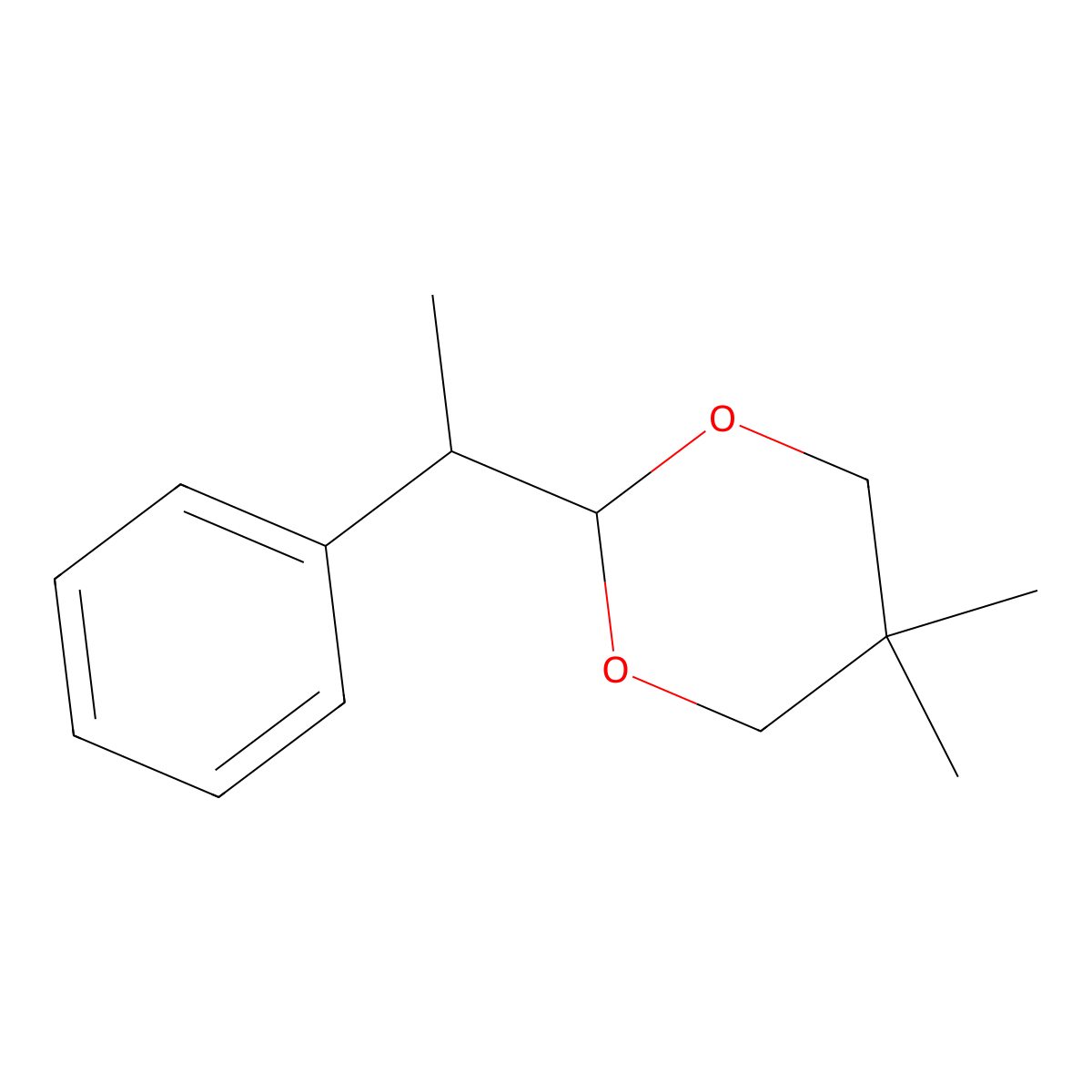 5,5-Dimethyl-2-(1-phenylethyl)-1,3-dioxane molecular structure, CAS 84697-11-0