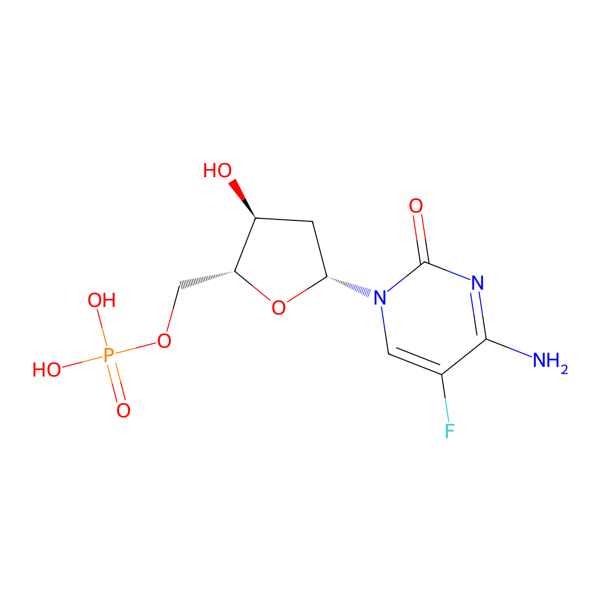 5-Fluoro-2'-deoxycytidine 5'-monophosphate molecular structure, CAS 847-22-3