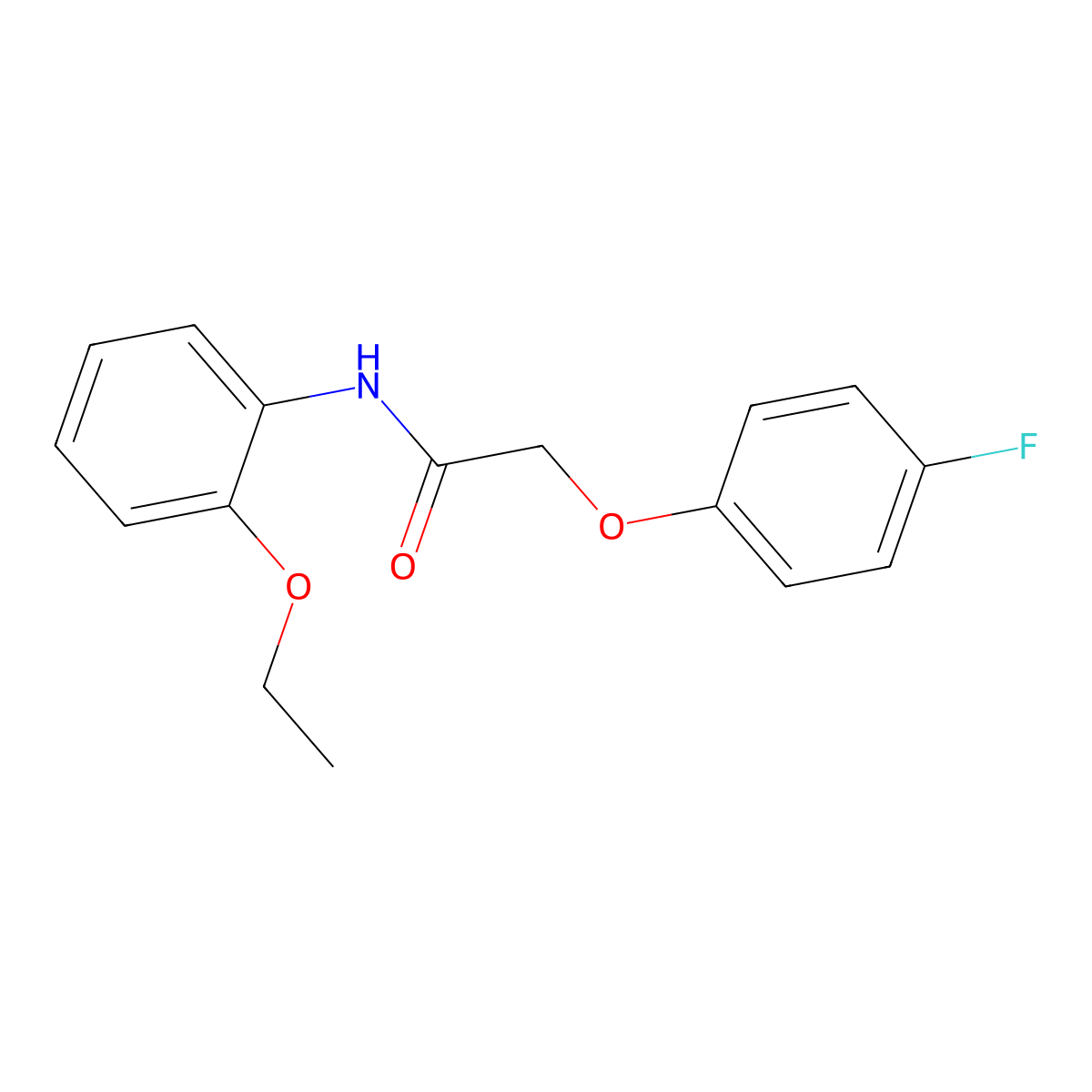 N-(2-ethoxyphenyl)-2-(4-fluorophenoxy)acetamide molecular structure, CAS 847-33-6