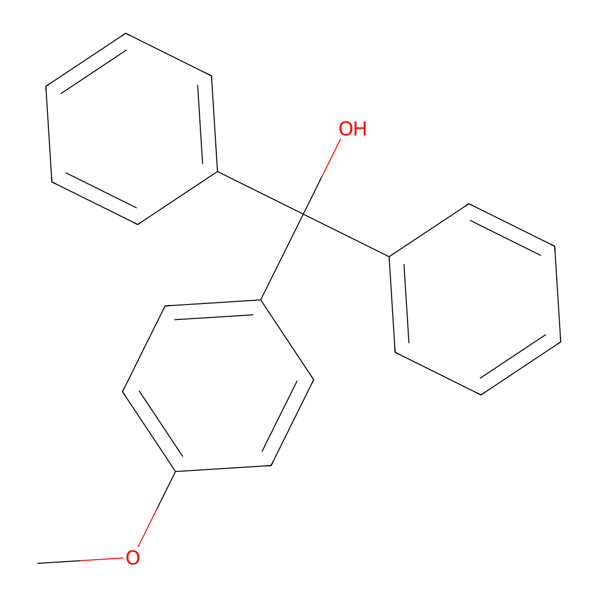 4-Methoxy-alpha,alpha-diphenylbenzenemethanol molecular structure, CAS 847-83-6