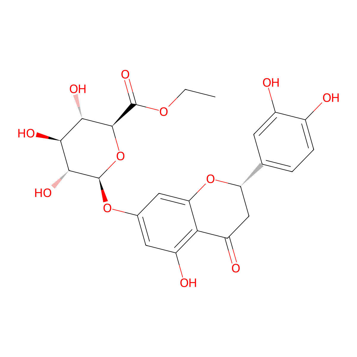 Eriodictyol 7-O-beta-D-glucuronide ethyl ester molecular structure, CAS 847025-48-3
