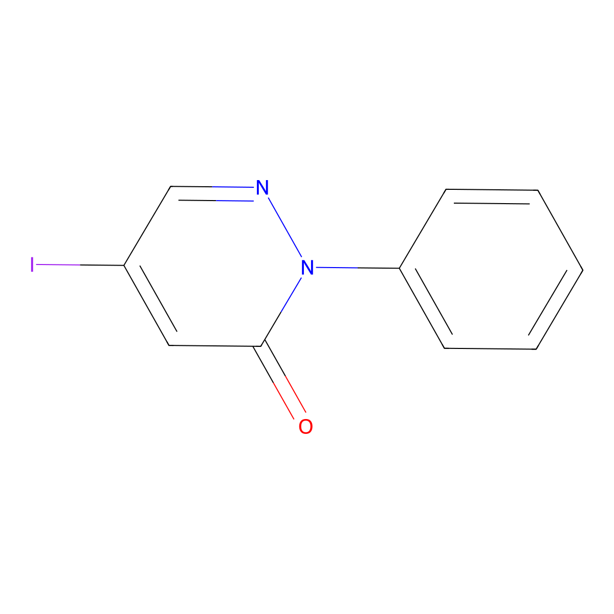 5-Iodo-2-phenyl-2,3-dihydropyridazin-3-one molecular structure, CAS 847026-42-0