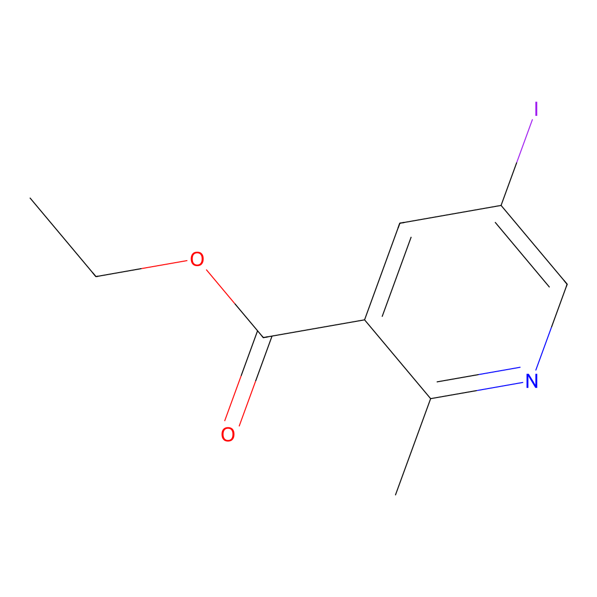 Ethyl 5-iodo-2-methylnicotinate molecular structure, CAS 847026-73-7