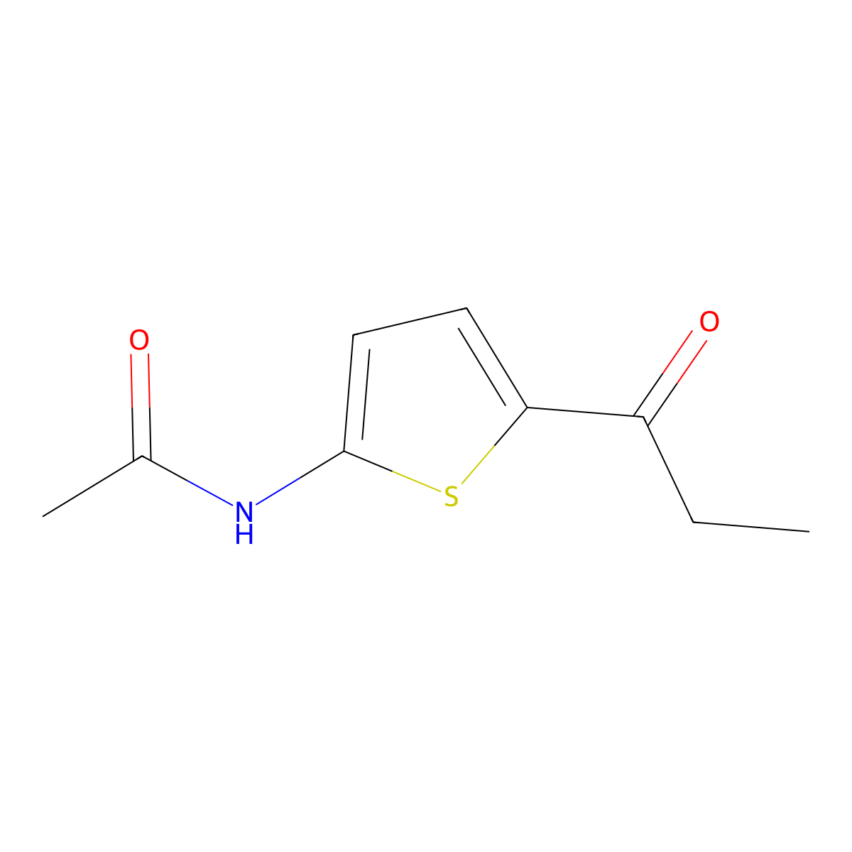 Acetamide, N-[5-(1-oxopropyl)-2-thienyl]- molecular structure, CAS 84703-02-6