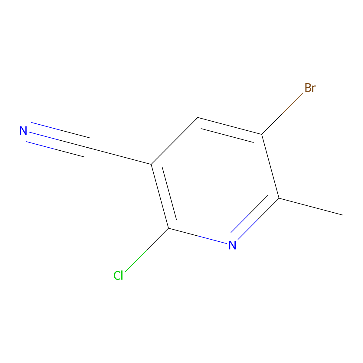 5-Bromo-2-chloro-6-methylnicotinonitrile molecular structure, CAS 84703-18-4