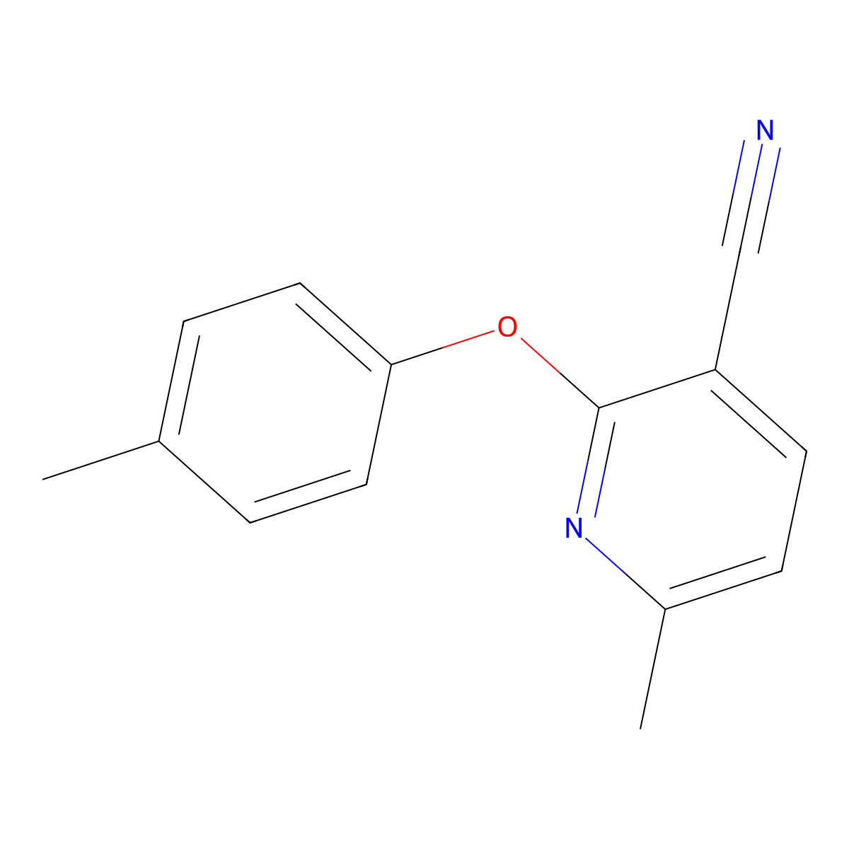 6-Methyl-2-(4-methylphenoxy)-3-pyridinecarbonitrile molecular structure, CAS 84703-19-5