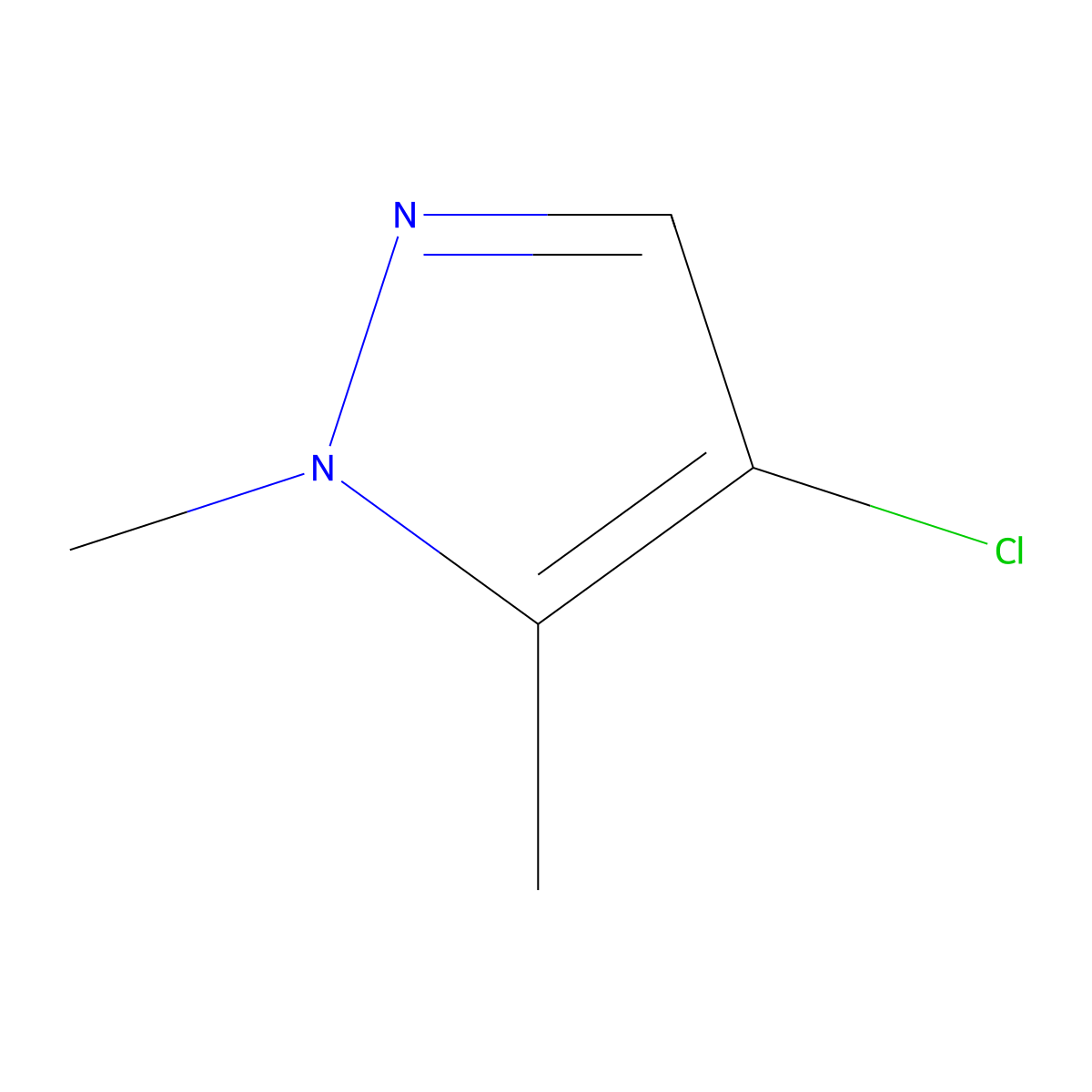 4-chloro-1,5-dimethyl-1H-pyrazole molecular structure, CAS 84703-26-4