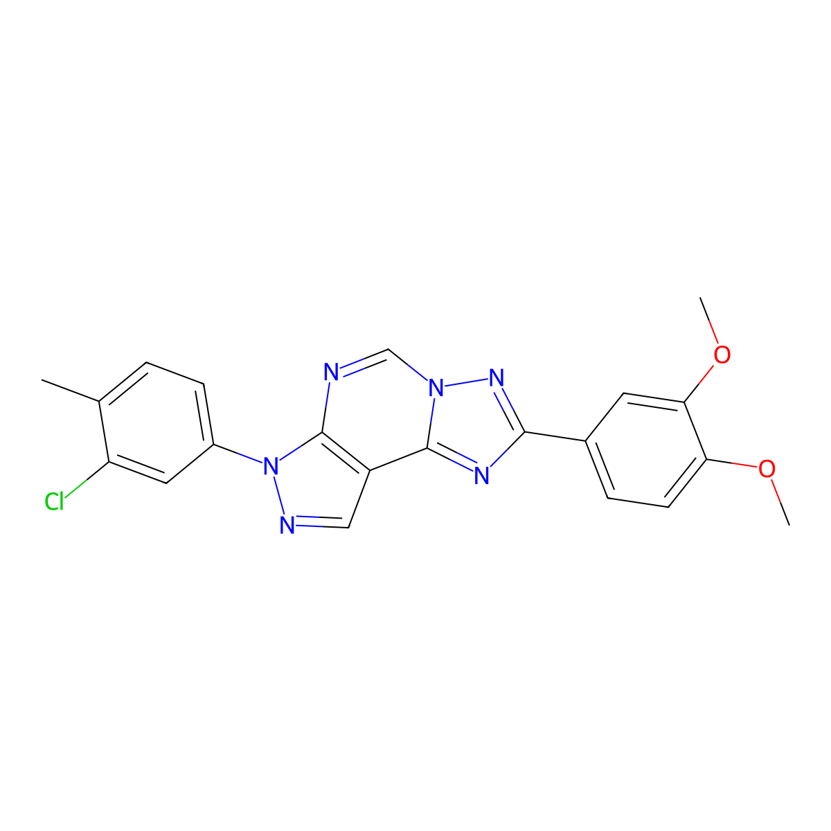 7-(3-chloro-4-methylphenyl)-2-(3,4-dimethoxyphenyl)-7H-pyrazolo[4,3-e][1,2,4]triazolo[1,5-c]pyrimidine molecular structure, CAS 847035-30-7