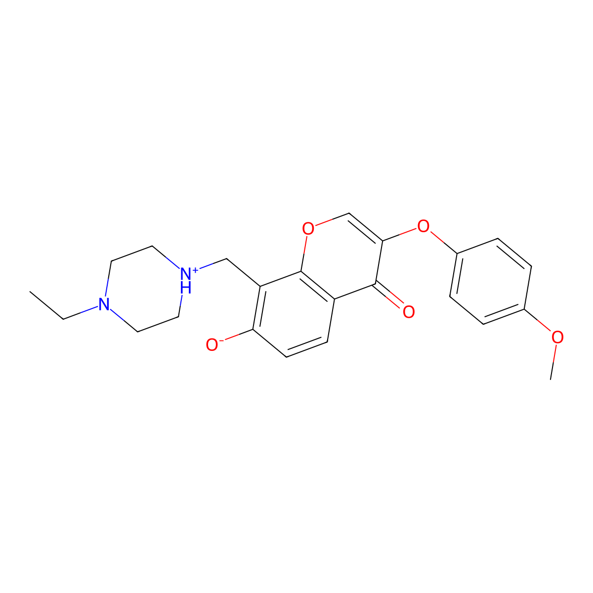 8-((4-ethylpiperazin-1-yl)methyl)-7-hydroxy-3-(4-methoxyphenoxy)-4H-chromen-4-one molecular structure, CAS 847035-44-3