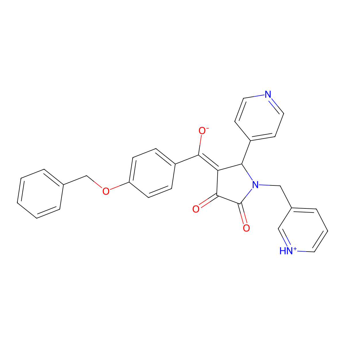 4-[4-(benzyloxy)benzoyl]-3-hydroxy-1-[(pyridin-3-yl)methyl]-5-(pyridin-4-yl)-2,5-dihydro-1H-pyrrol-2-one molecular structure, CAS 847035-49-8