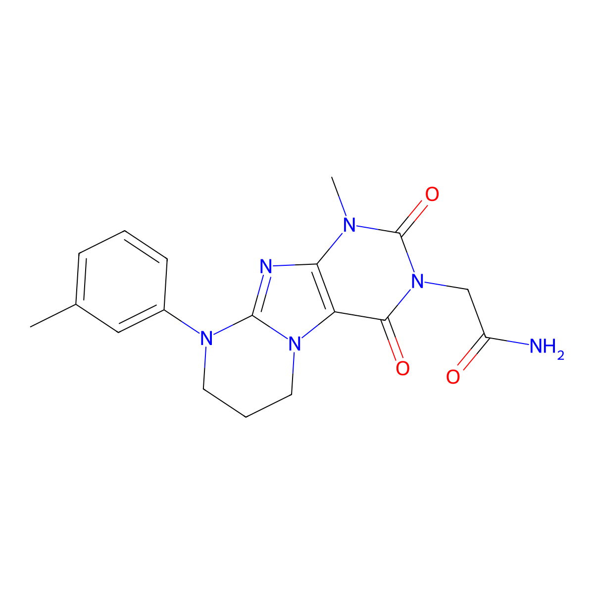 2-[1-methyl-9-(3-methylphenyl)-2,4-dioxo-7,8-dihydro-6H-purino[7,8-a]pyrimidin-3-yl]acetamide molecular structure, CAS 847035-67-0