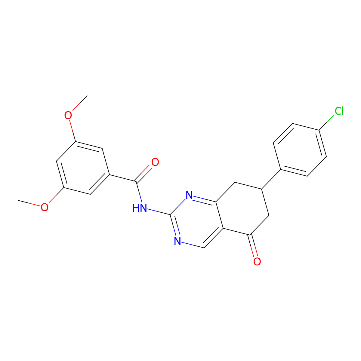 N-[7-(4-chlorophenyl)-5-oxo-5,6,7,8-tetrahydroquinazolin-2-yl]-3,5-dimethoxybenzamide molecular structure, CAS 847036-31-1