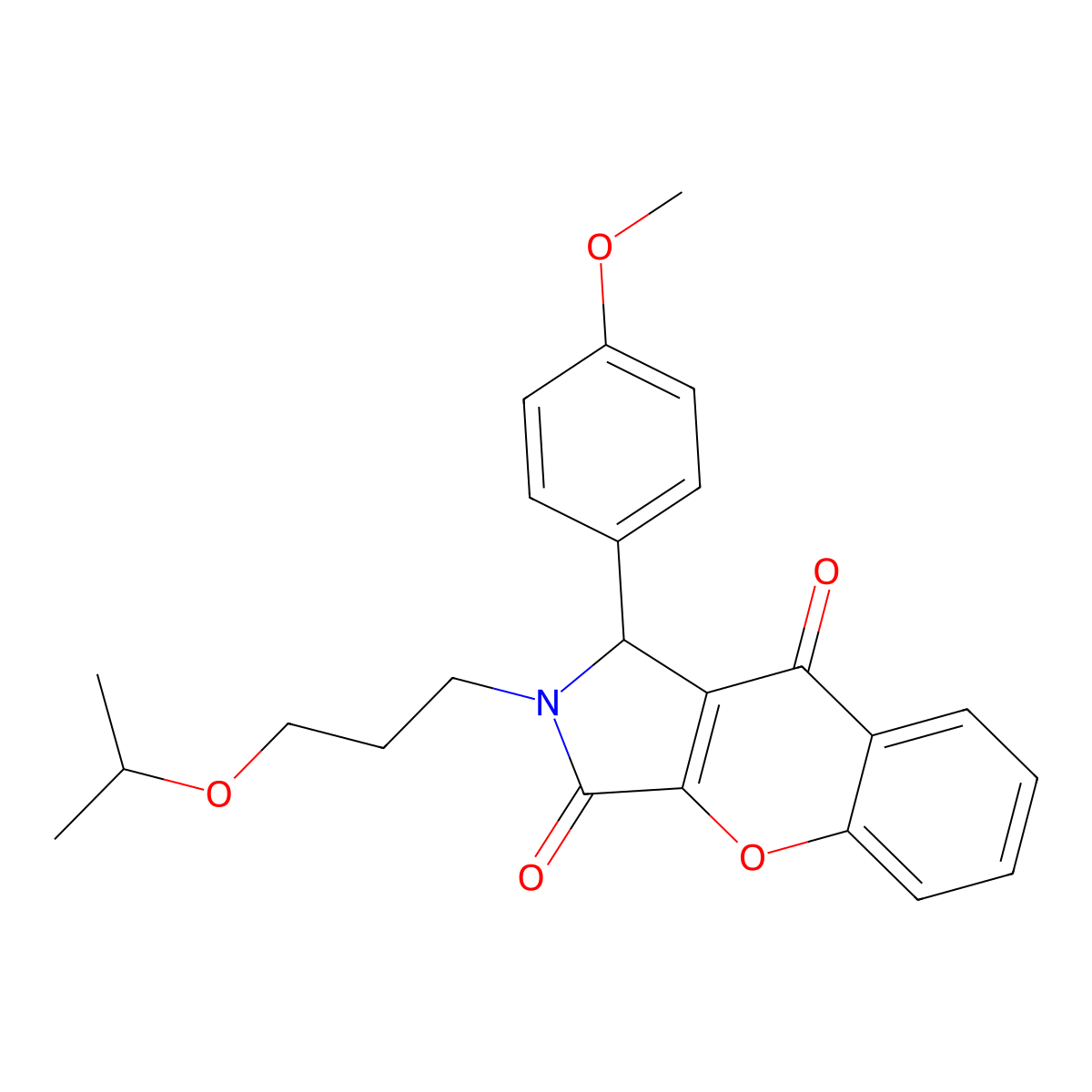 2-(3-Isopropoxypropyl)-1-(4-methoxyphenyl)-1,2-dihydrochromeno[2,3-c]pyrrole-3,9-dione molecular structure, CAS 847036-62-8