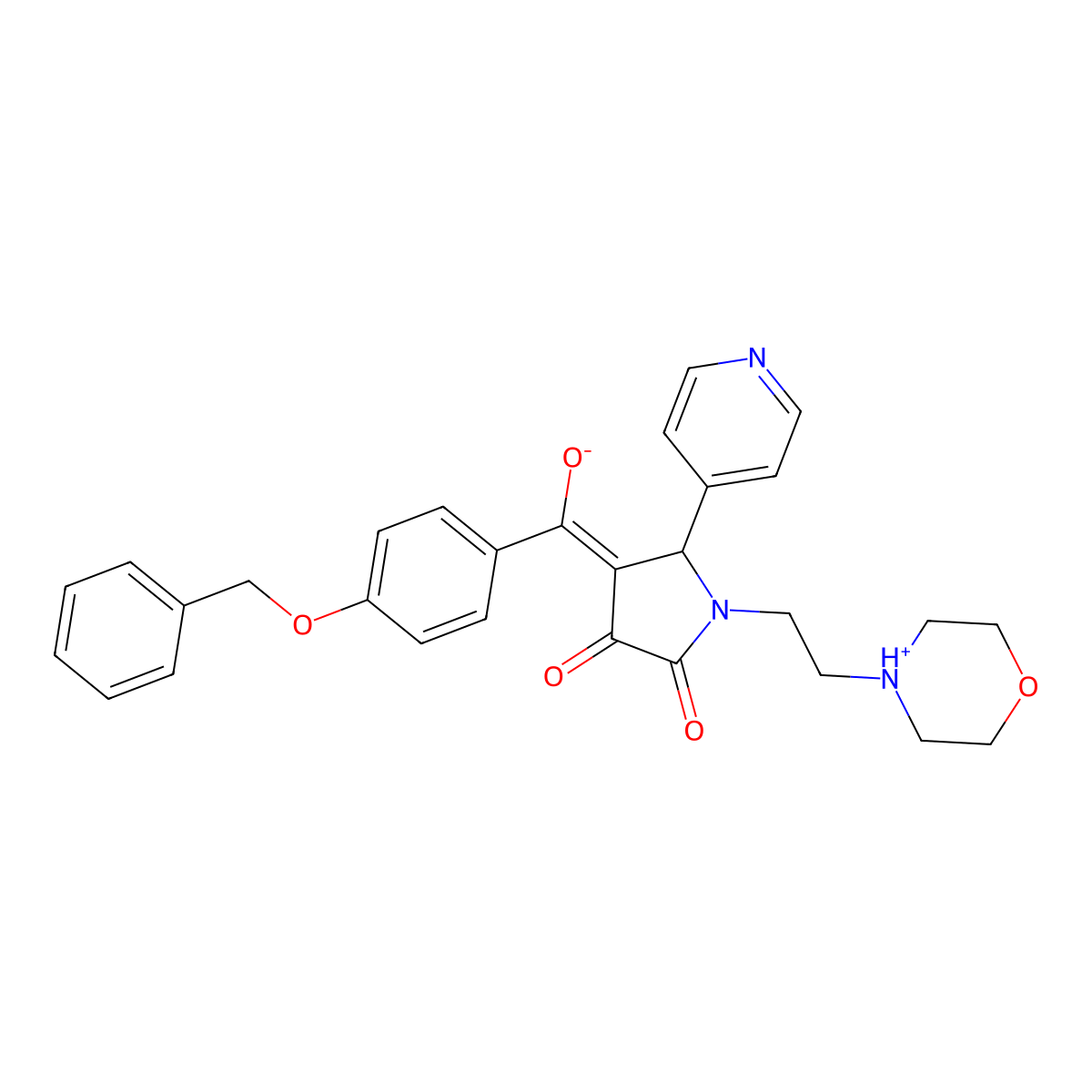 4-[4-(benzyloxy)benzoyl]-3-hydroxy-1-[2-(morpholin-4-yl)ethyl]-5-(pyridin-4-yl)-2,5-dihydro-1H-pyrrol-2-one molecular structure, CAS 847037-47-2