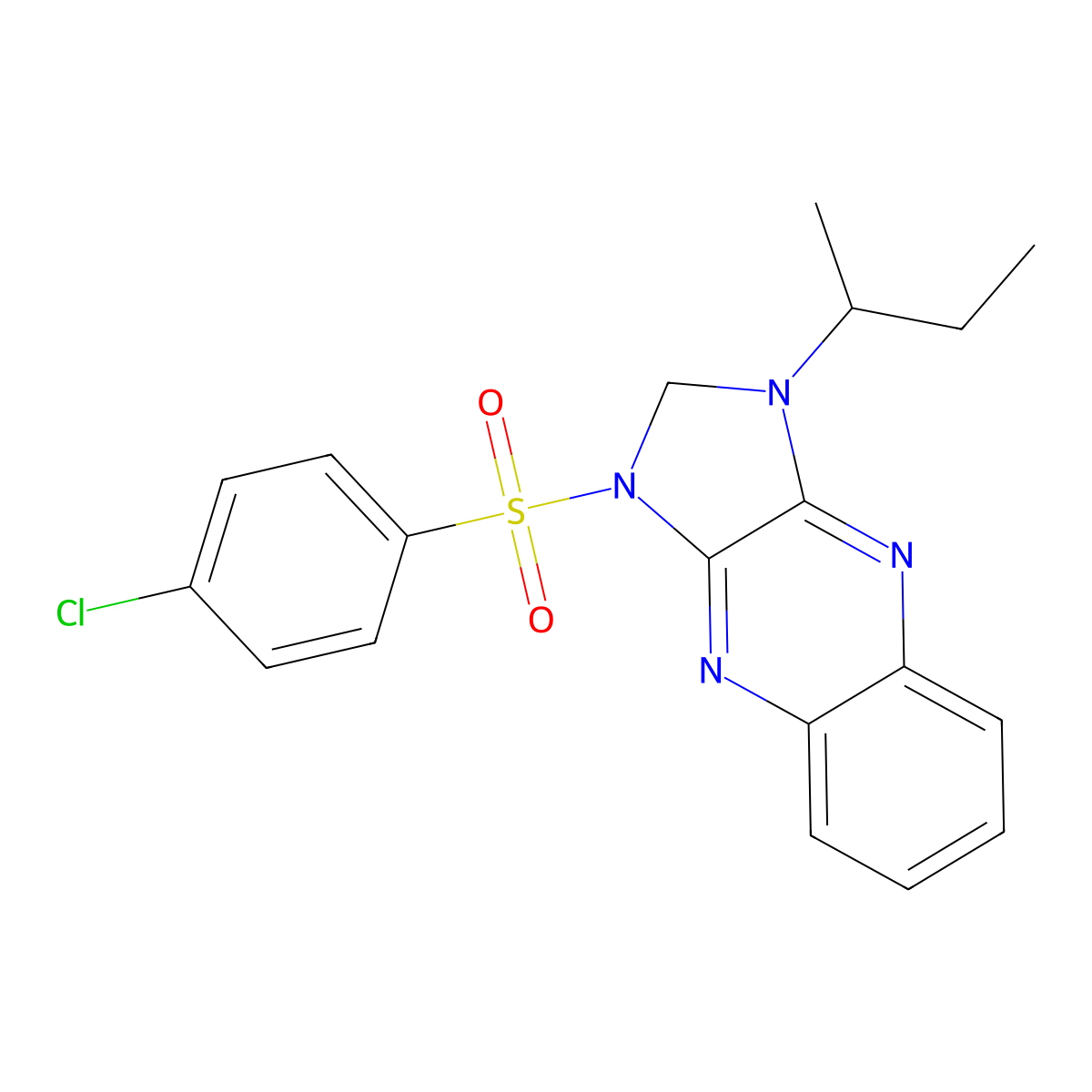 1-butan-2-yl-3-(4-chlorophenyl)sulfonyl-2H-imidazo[4,5-b]quinoxaline molecular structure, CAS 847037-81-4